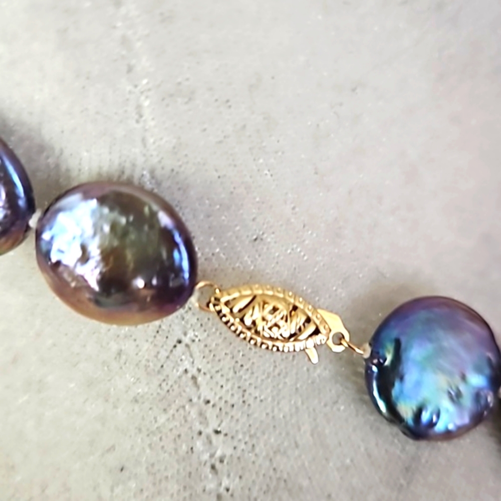 14K Coin Shell Necklace - Picture 3 of 4